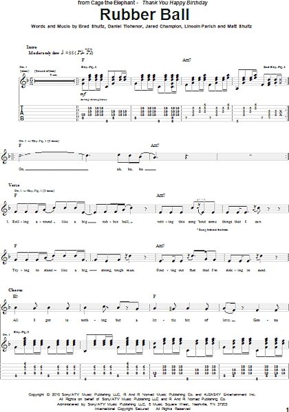 open zoom image for Rubber Ball - Guitar TAB, New, Main
