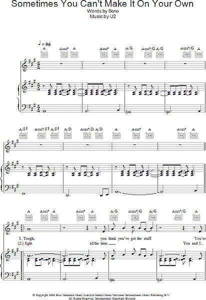 open zoom image for Sometimes You Can't Make It On Your Own - Piano/Vocal/Guitar, New, Main