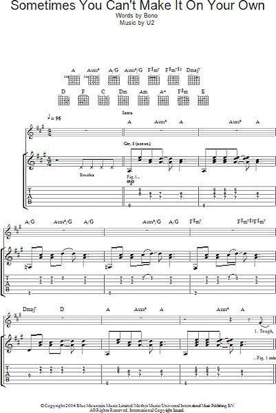 open zoom image for Sometimes You Can't Make It On Your Own - Guitar TAB, New, Main