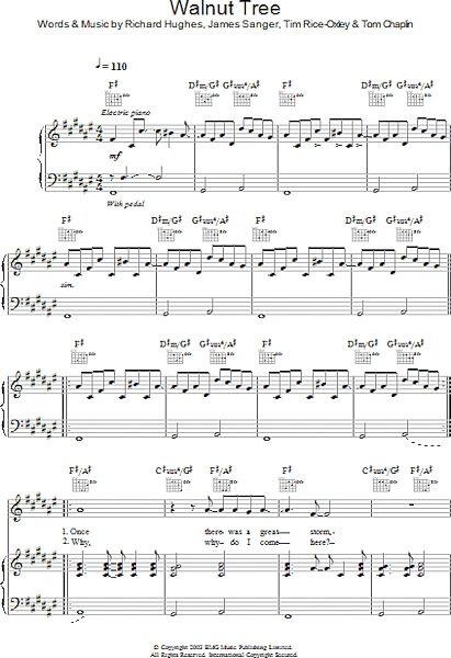 open zoom image for Walnut Tree - Piano/Vocal/Guitar, New, Main