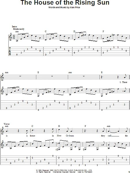 open zoom image for The House Of The Rising Sun - Solo Guitar, New, Main