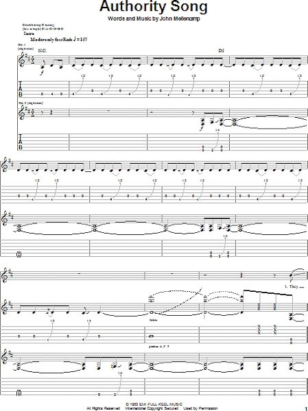open zoom image for Authority Song - Guitar TAB, New, Main