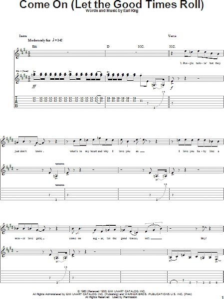 open zoom image for Come On (Part 1) - Guitar TAB, New, Main