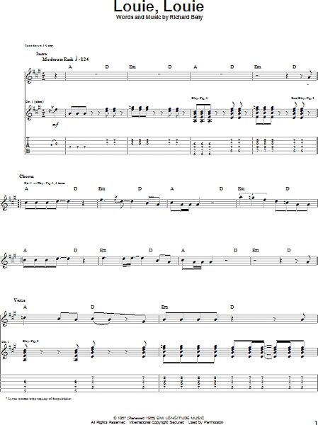 open zoom image for Louie, Louie - Guitar TAB, New, Main