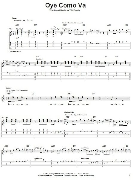 open zoom image for Oye Como Va - Guitar TAB, New, Main
