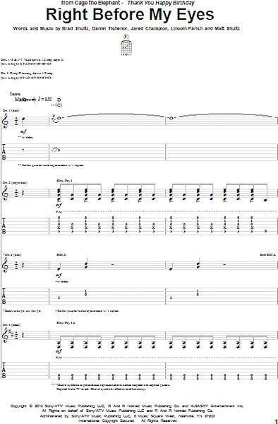 open zoom image for Right Before My Eyes - Guitar TAB, New, Main