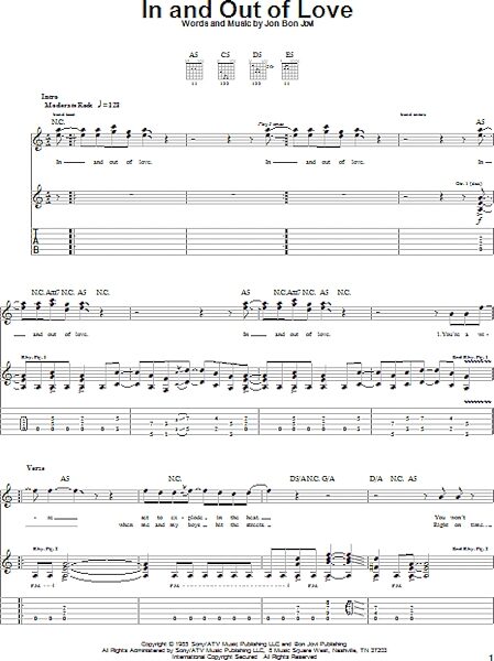 open zoom image for In And Out Of Love - Guitar TAB, New, Main