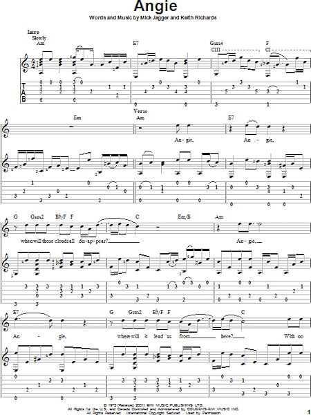 open zoom image for Angie - Solo Guitar, New, Main
