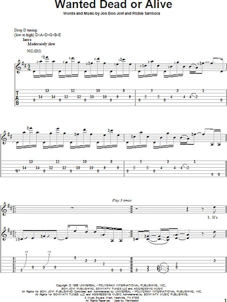 open zoom image for Wanted Dead Or Alive - Solo Guitar, New, Main