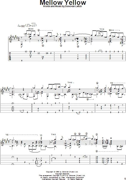 open zoom image for Mellow Yellow - Solo Guitar, New, Main