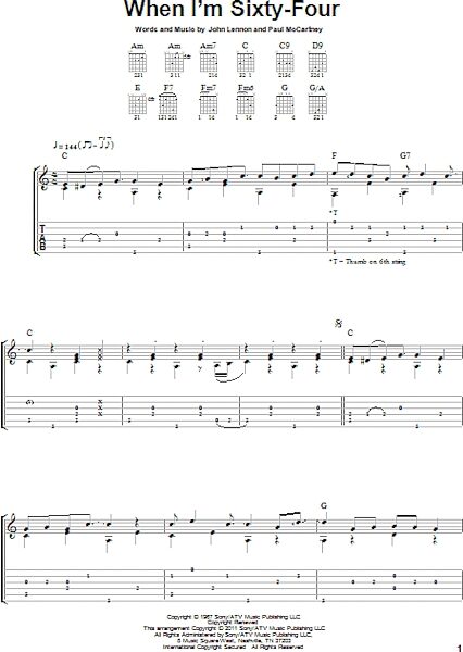 open zoom image for When I'm Sixty-Four - Solo Guitar, New, Main