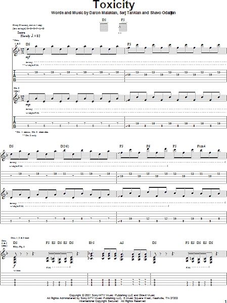open zoom image for Toxicity - Guitar TAB, New, Main