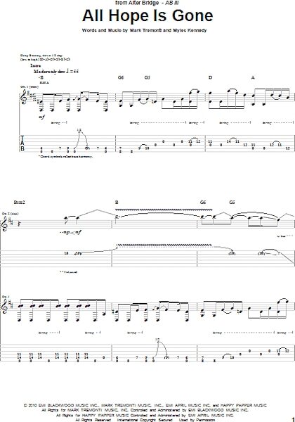 open zoom image for All Hope Is Gone - Guitar TAB, New, Main