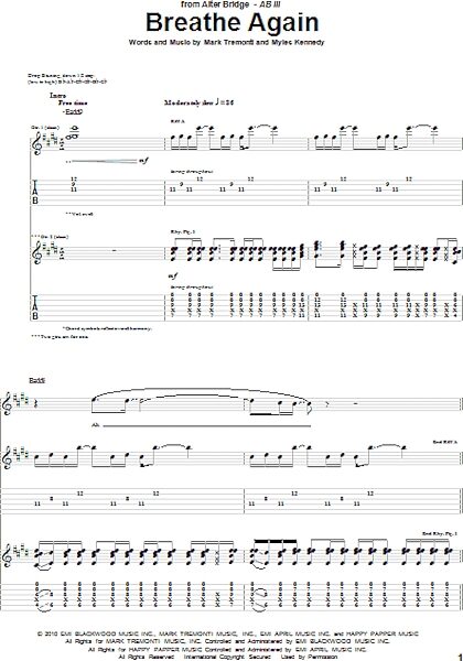 open zoom image for Breathe Again - Guitar TAB, New, Main