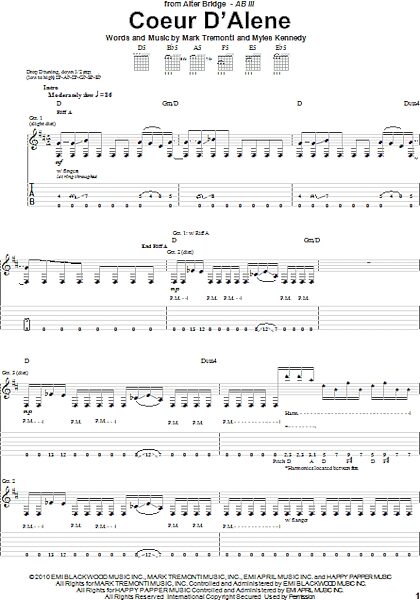 open zoom image for Coeur D'Alene - Guitar TAB, New, Main
