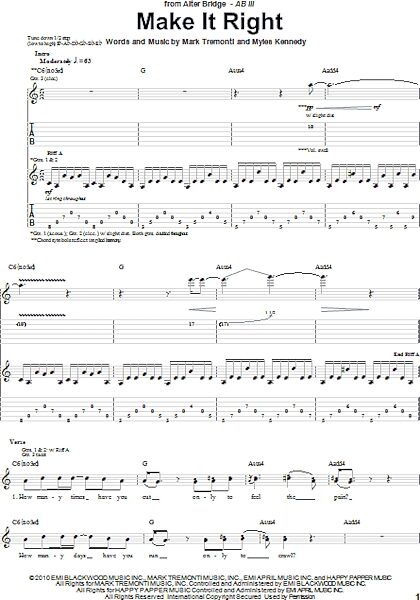 open zoom image for Make It Right - Guitar TAB, New, Main