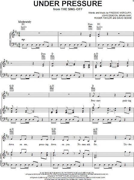 open zoom image for Under Pressure - Piano/Vocal/Guitar, New, Main