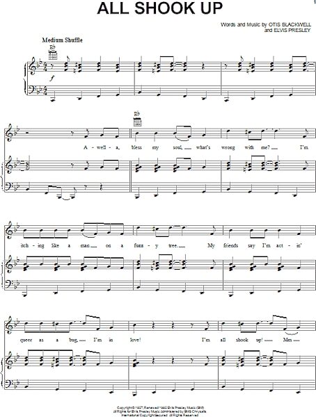 open zoom image for All Shook Up - Piano/Vocal/Guitar, New, Main