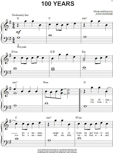open zoom image for 100 Years - Big Note Piano, New, Main