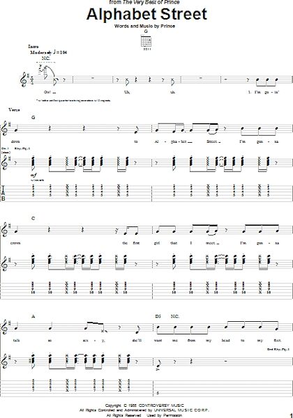 open zoom image for Alphabet Street - Guitar TAB, New, Main
