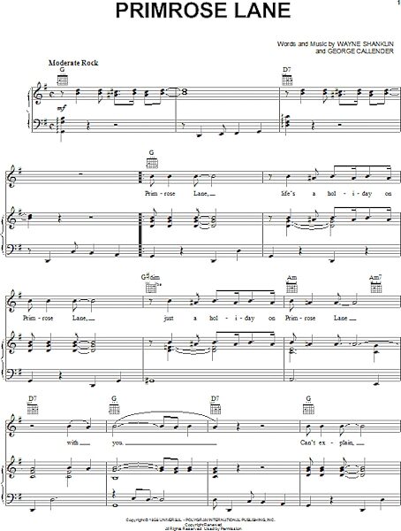 open zoom image for Primrose Lane - Piano/Vocal/Guitar, New, Main