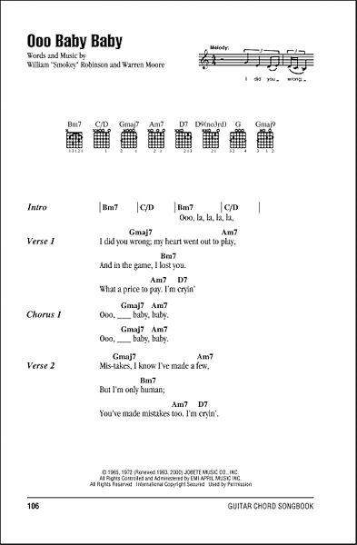 open zoom image for Ooo Baby Baby - Guitar Chords/Lyrics, New, Main