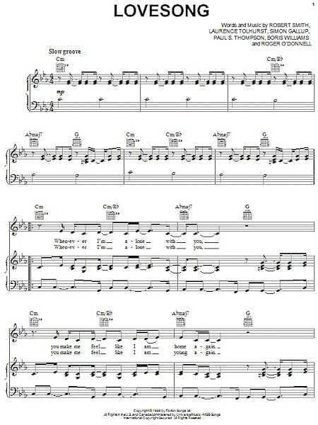 open zoom image for Lovesong - Piano/Vocal/Guitar, New, Main