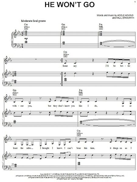 open zoom image for He Won't Go - Piano/Vocal/Guitar, New, Main