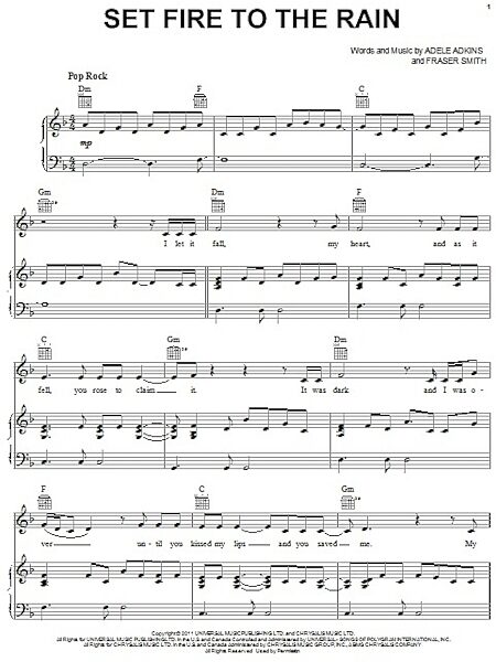 open zoom image for Set Fire To The Rain - Piano/Vocal/Guitar, New, Main