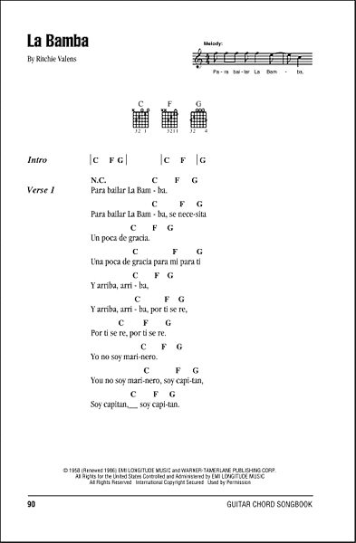 open zoom image for La Bamba - Guitar Chords/Lyrics, New, Main
