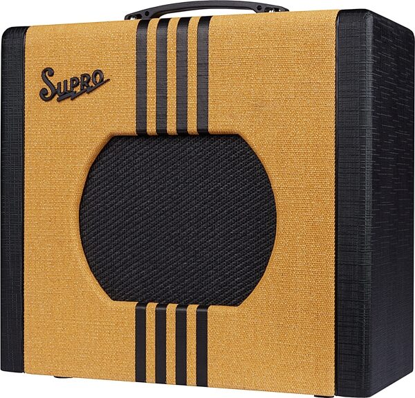 open zoom image for Supro Delta King 10 Guitar Combo Amplifier (5 Watts, 1x10"), Tweed/Black, Action Position Back