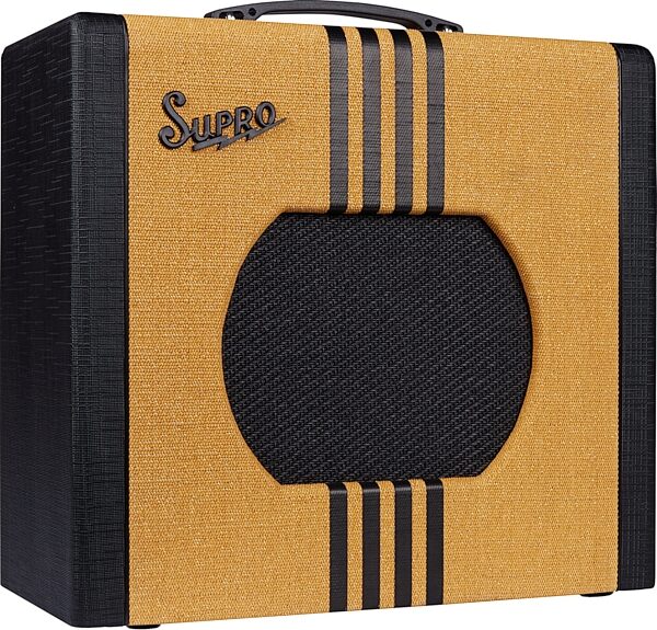 open zoom image for Supro Delta King 10 Guitar Combo Amplifier (5 Watts, 1x10"), Tweed/Black, Action Position Back