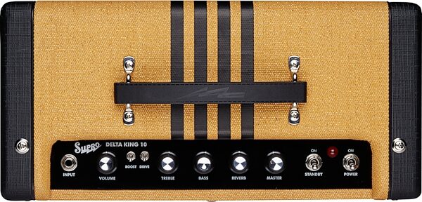 open zoom image for Supro Delta King 10 Guitar Combo Amplifier (5 Watts, 1x10"), Tweed/Black, Action Position Back