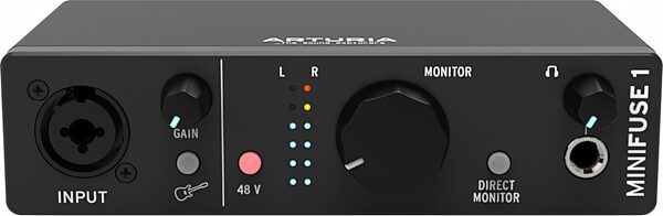 open zoom image for Arturia MiniFuse 1 USB Audio Interface, Black, Open Box (Like New), Action Position Back