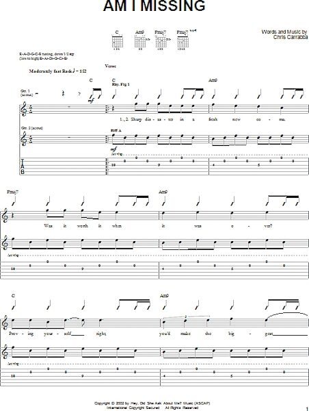 open zoom image for Am I Missing - Guitar TAB, New, Main