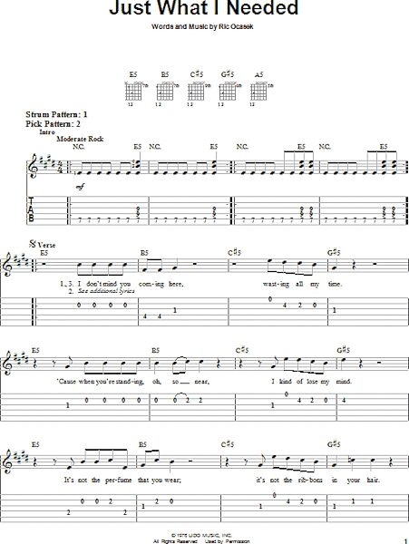 open zoom image for Just What I Needed - Easy Guitar with TAB, New, Main