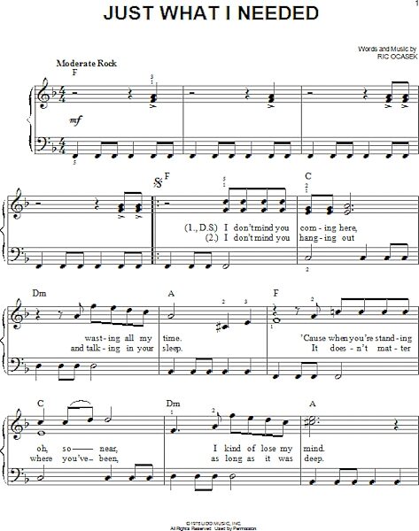open zoom image for Just What I Needed - Easy Piano, New, Main