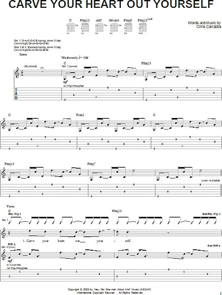 open zoom image for Carve Your Heart Out Yourself - Guitar TAB, New, Main