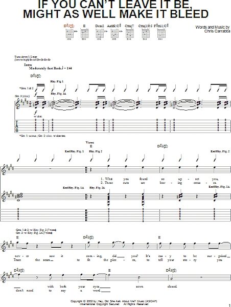 open zoom image for If You Can't Leave It Be, Might As Well Make It Bleed - Guitar TAB, New, Main