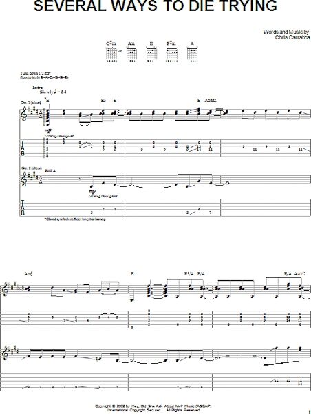 open zoom image for Several Ways To Die Trying - Guitar TAB, New, Main