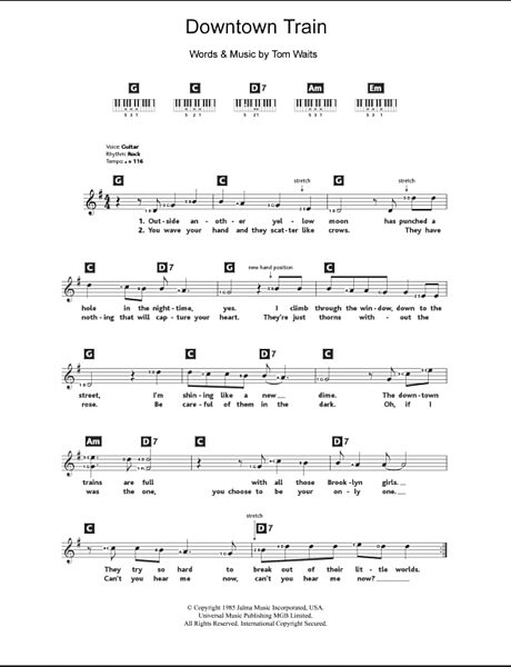 open zoom image for Downtown Train - Piano Chords/Lyrics, New, Main