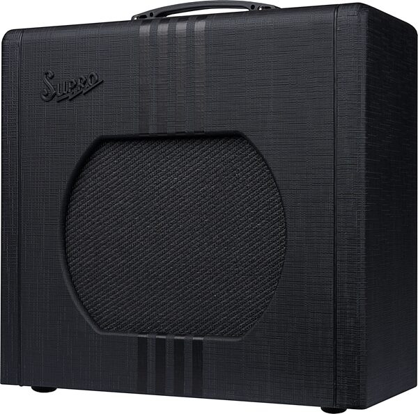 open zoom image for Supro Delta King 12 Guitar Combo Amplifier (15 Watts, 1x12"), Black/Black, Action Position Back