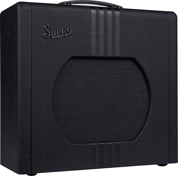 open zoom image for Supro Delta King 12 Guitar Combo Amplifier (15 Watts, 1x12"), Black/Black, Action Position Back