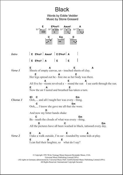 open zoom image for Black - Guitar Chords/Lyrics, New, Main