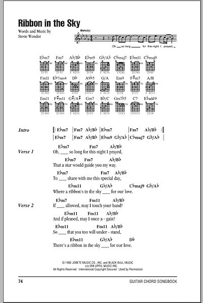 open zoom image for Ribbon In The Sky - Guitar Chords/Lyrics, New, Main