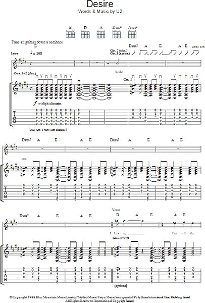 open zoom image for Desire - Guitar TAB, New, Main