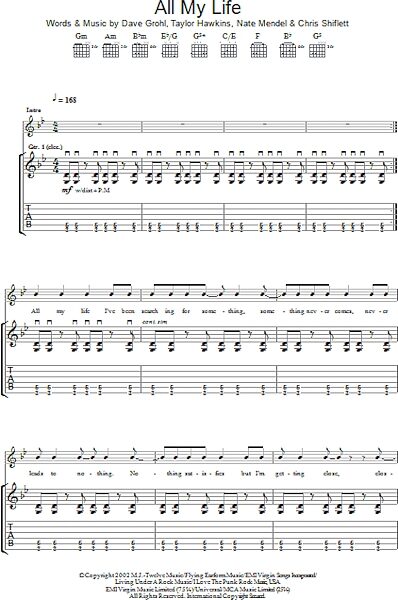 open zoom image for All My Life - Guitar TAB, New, Main