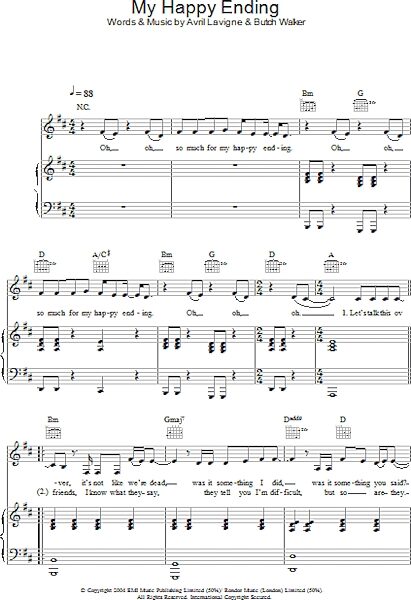 open zoom image for My Happy Ending - Piano/Vocal/Guitar, New, Main