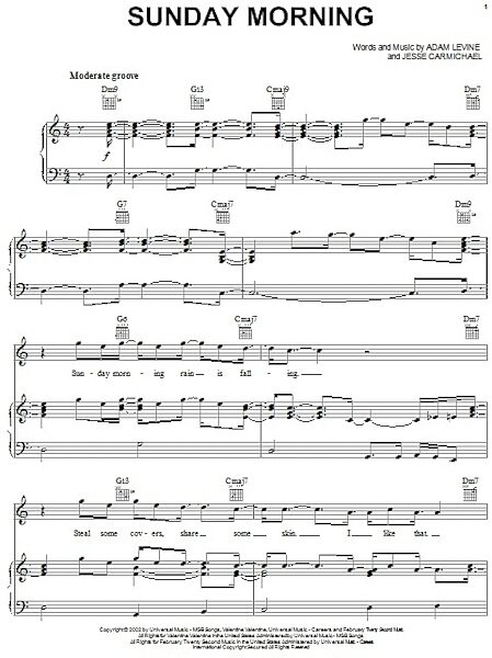 open zoom image for Sunday Morning - Piano/Vocal/Guitar, New, Main