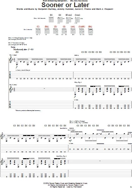 open zoom image for Sooner Or Later - Guitar TAB, New, Main